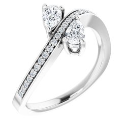 2-Stone Accented Bypass Ring